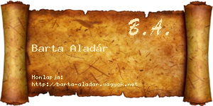Barta Aladár névjegykártya