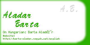 aladar barta business card